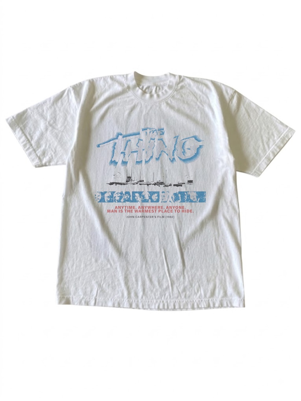 The Thing John Carpenter Movie White Horror Graphic T-Shirt
